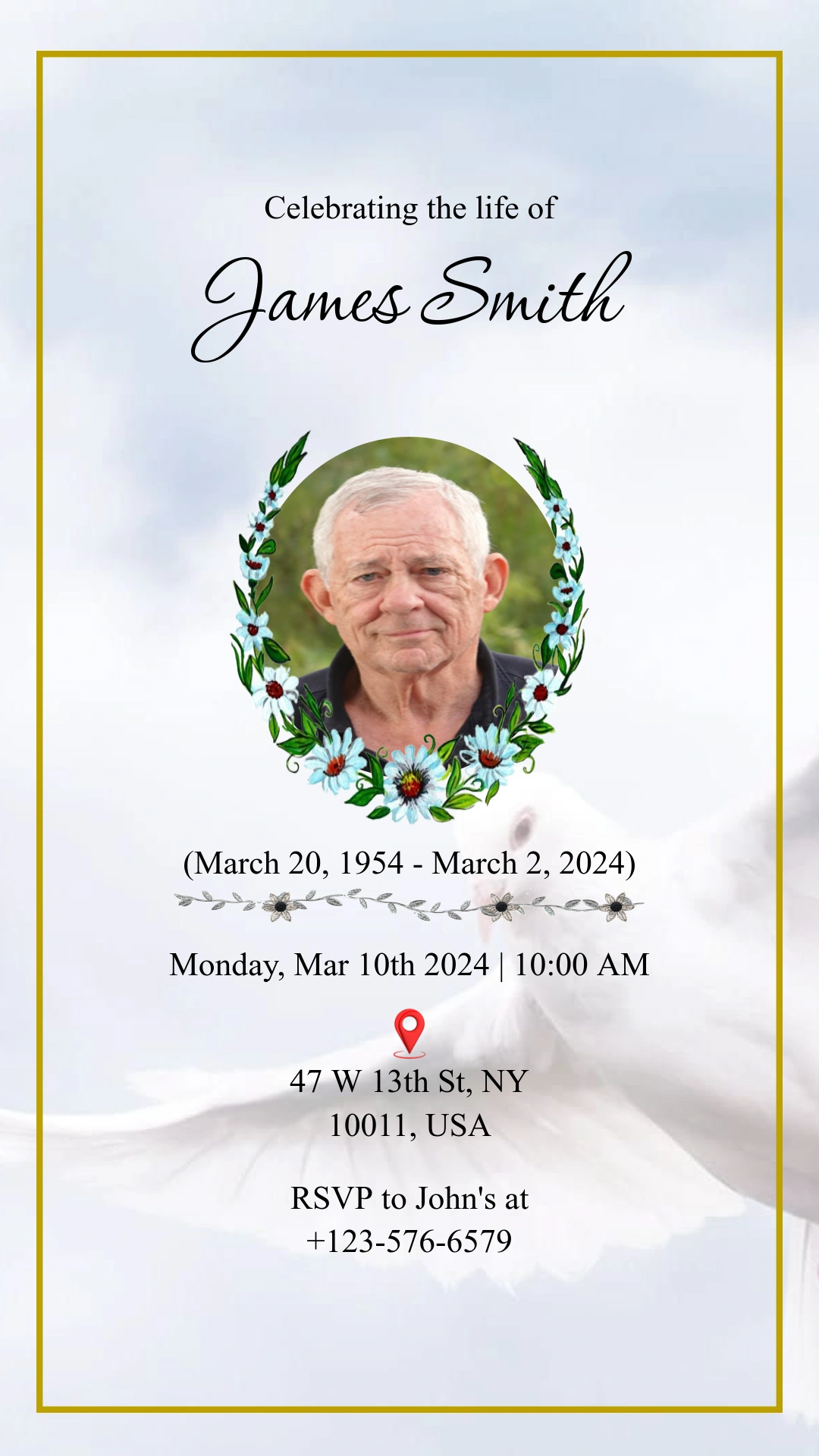 Free Funeral Invitation Card - Death Ceremony Invitation Maker | Feedvu