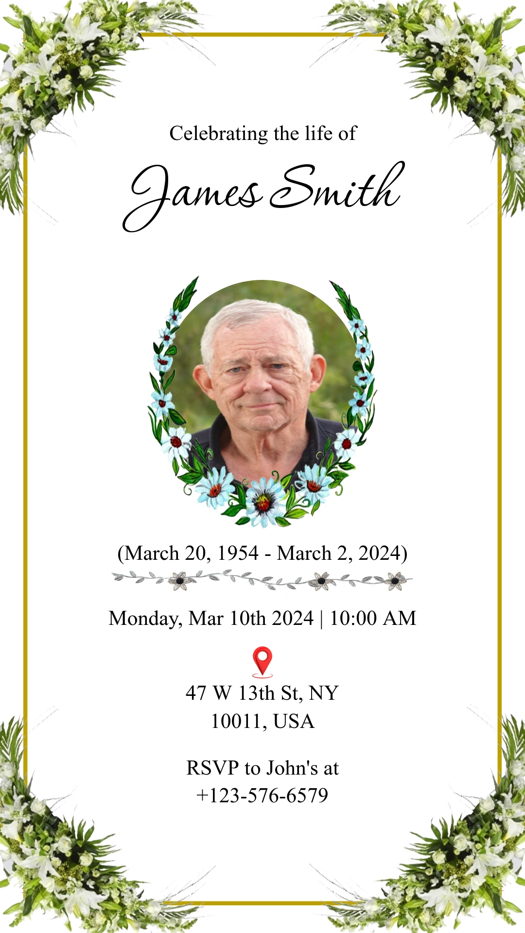 Free Funeral Invitation Card - Death Ceremony Invitation Maker | Feedvu